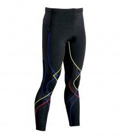 CW-X - Men's Stabilyx Compression Tight, Black/Yellow/Blue/Red