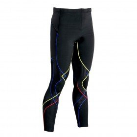 CW-X - Men's Stabilyx Compression Tight, Black/Yellow/Blue/Red