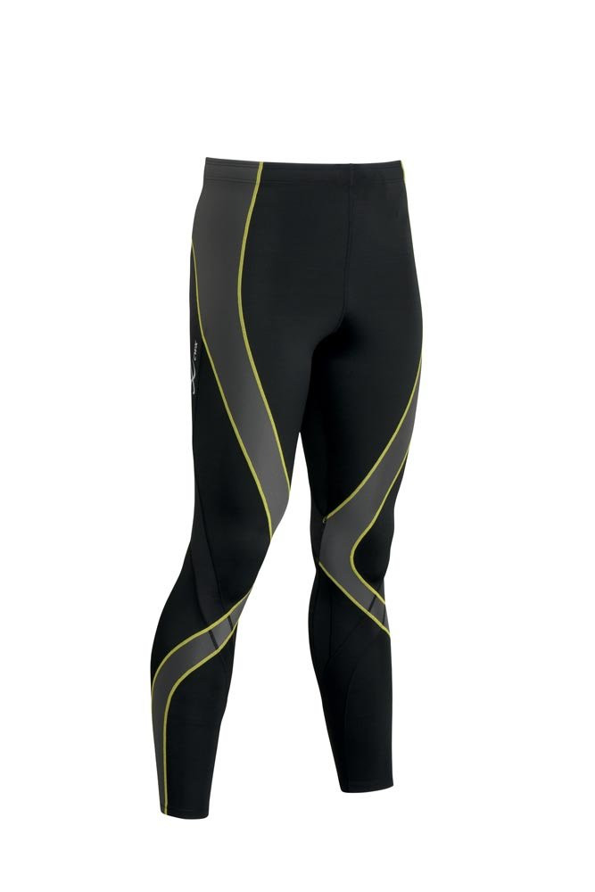 CW-X - Men's Endurance Pro Compression Tight, Black/Grey/Yellow