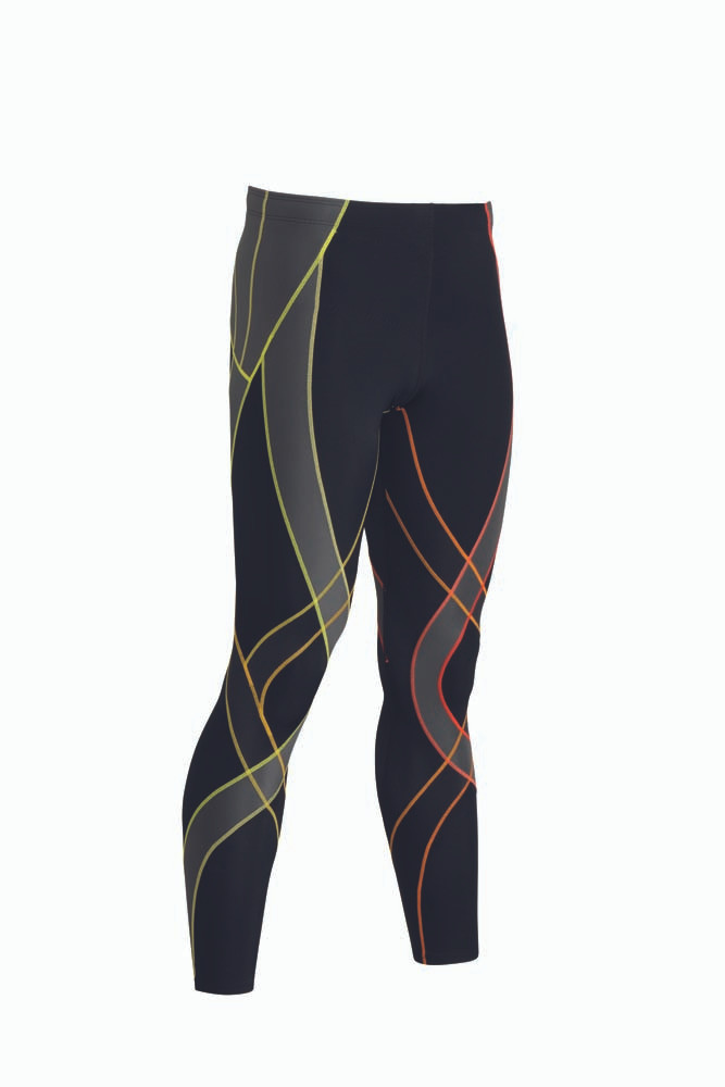 CW-X - Men's Endurance Generator Compression Tight, Black/Orange Gradation