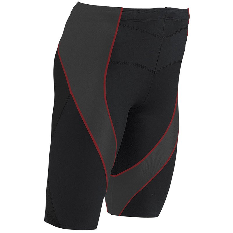 CW-X - Mens Endurance Pro Compression Shorts, Black/Grey/Orange