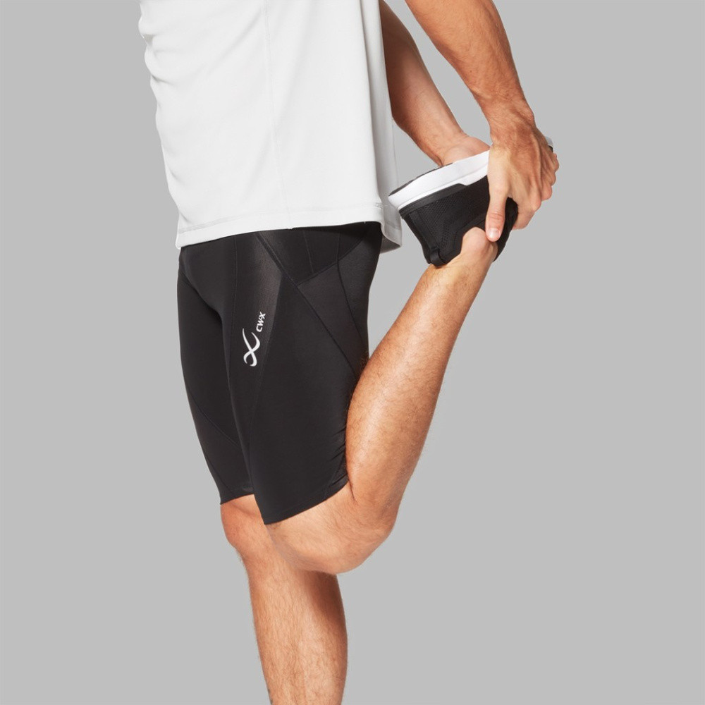 CW-X - Mens Endurance Pro Compression Shorts, Black/Grey/Orange - Bilde 3