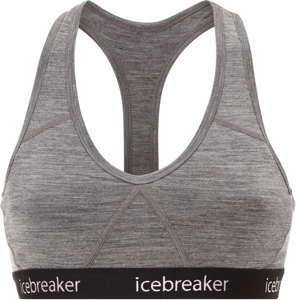 Icebreaker - Sprite Racerback Bra, Gritstone Heather/Black