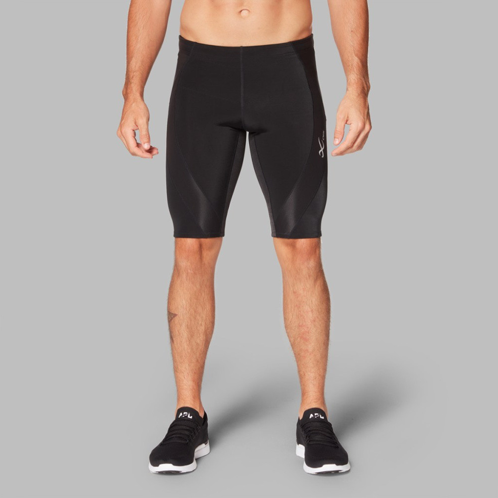 CW-X - Mens Endurance Pro Compression Shorts, Black/Grey/Orange - Bilde 4