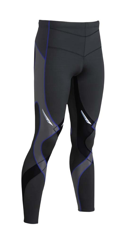 CW-X - Men's Stabilyx Compression Tight, Black/Grey/Blue