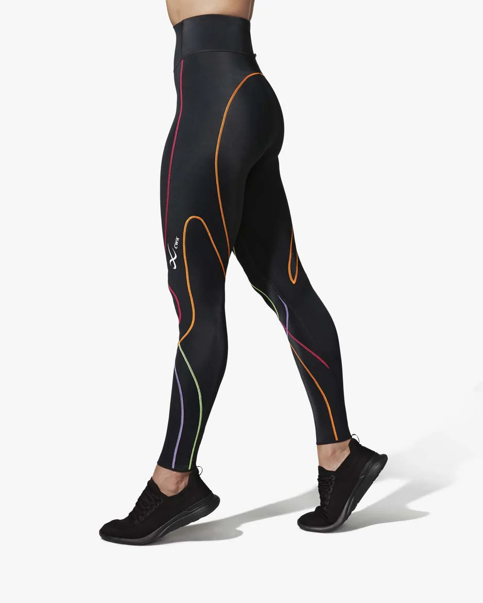 CW-X - Women's Stabilyx 3.0 Compression Tight, Black/Rainbow