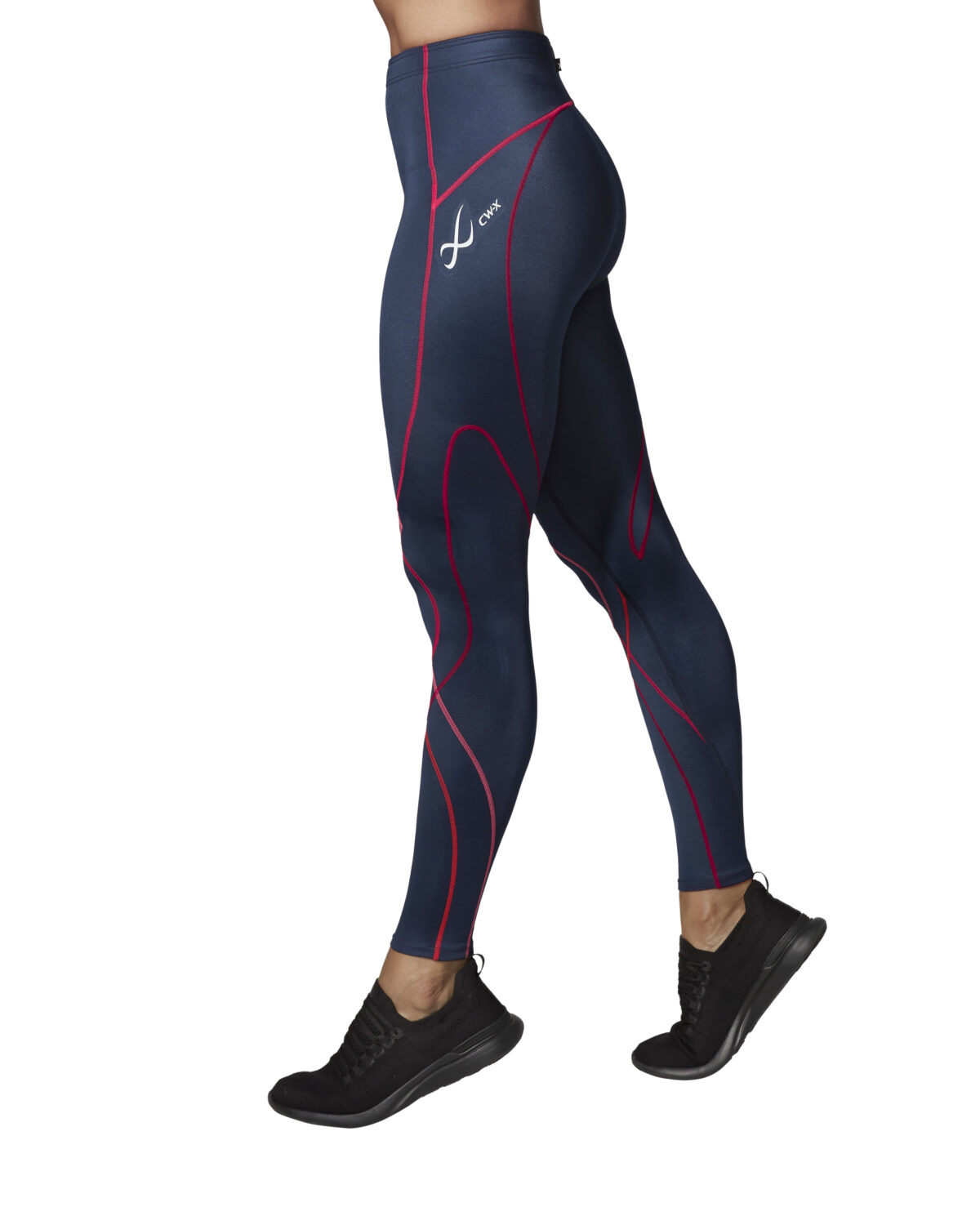CW-X - Women's Stabilyx Compression Tight, True Navy/Hot Coral