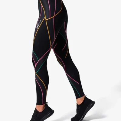 CW-X - Women's Endurance Generator Compression Tight, Black/Pink Orange