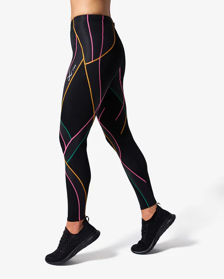 CW-X - Women's Endurance Generator Compression Tight, Black/Pink Orange